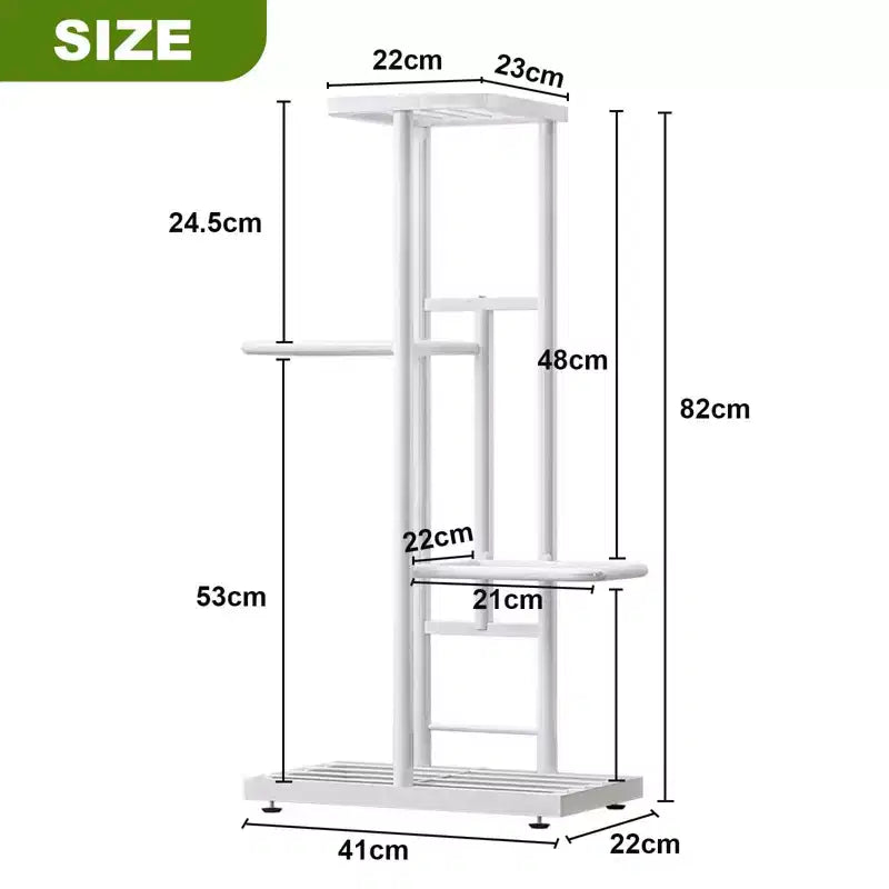 TROPOW Support de plantes en métal à 4 niveaux - Étagère à fleurs pour l'intérieur et l'extérieur - Support de plantes d'intérieur et balcon