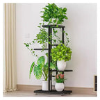 TROPOW Support de plantes en métal à 4 niveaux - Étagère à fleurs pour l'intérieur et l'extérieur - Support de plantes d'intérieur et balcon
