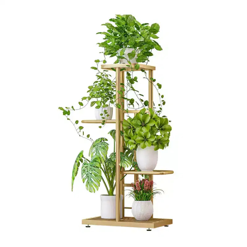 TROPOW Support pour plantes en mtal  4 niveaux - tagre  fleurs pour l'intrieur et l'extrieur - Support pour plantes d'intrieur et balcon