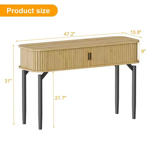 Table console de 119 cm avec 2 tiroirs et rangement ouvert, table d'entrée étroite derrière le canapé, tables d'appoint pour couloir et salon