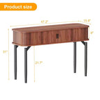 Table console de 119 cm avec 2 tiroirs et rangement ouvert, table d'entrée étroite derrière le canapé, tables d'appoint pour couloir et salon