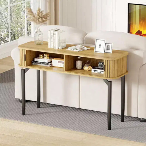 47 Console Table with 2 Drawers and Open Storage, Narrow Entryway Table Behind Couch, Hallway Accent Sofa Tables for Living Room