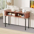 Table console de 119 cm avec 2 tiroirs et rangement ouvert, table d'entrée étroite derrière le canapé, tables d'appoint pour couloir et salon