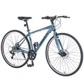 NAYSAYE Vélo VTT hybride 7 vitesses Cadre en aluminium Freins à double disque pour adultes et enfants, 64,57*25,19*37,79