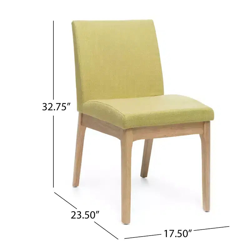 GDFStudio Hampton Chaises de salle à manger sans accoudoirs en tissu de style Mid-Century (Lot de 2)