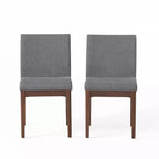 GDFStudio Hampton Chaises de salle à manger sans accoudoirs en tissu de style Mid-Century (Lot de 2)