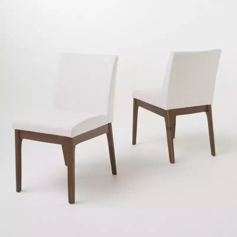 GDFStudio Hampton Chaises de salle à manger sans accoudoirs en tissu de style Mid-Century (Lot de 2)