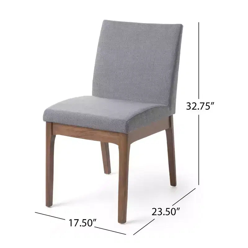 GDFStudio Hampton Chaises de salle à manger sans accoudoirs en tissu de style Mid-Century (Lot de 2)