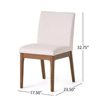 GDFStudio Hampton Chaises de salle à manger sans accoudoirs en tissu de style Mid-Century (Lot de 2)