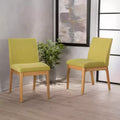 GDFStudio Hampton Chaises de salle à manger sans accoudoirs en tissu de style Mid-Century (Lot de 2)