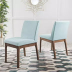 GDFStudio Hampton Chaises de salle à manger sans accoudoirs en tissu de style Mid-Century (Lot de 2)