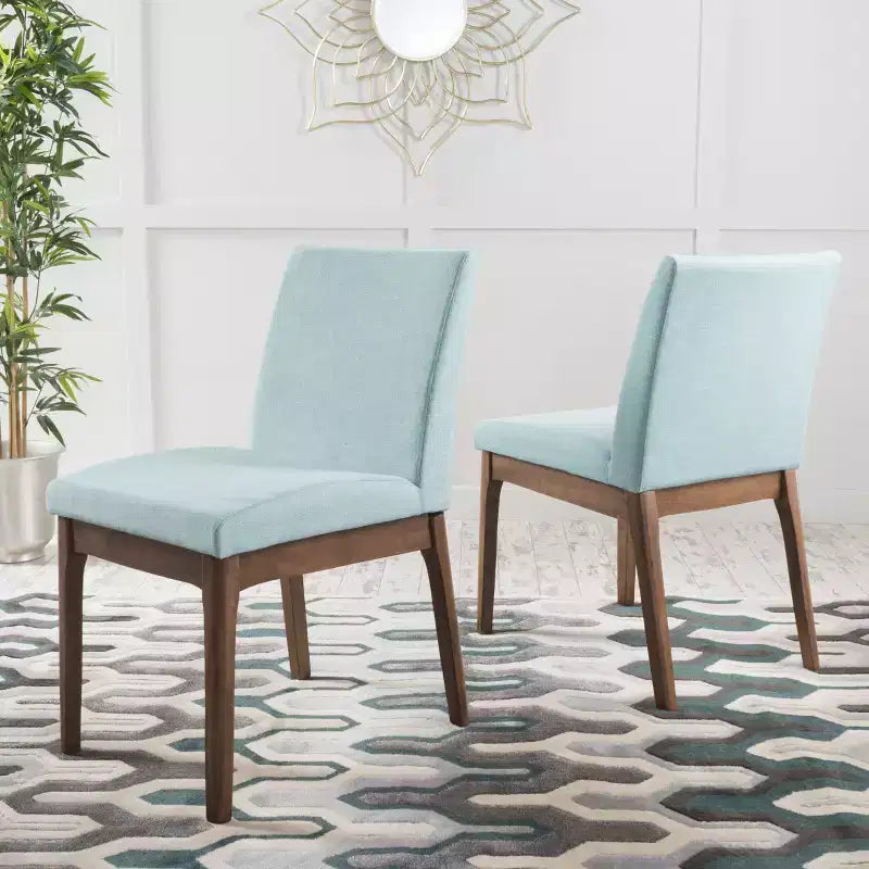 GDFStudio Hampton Chaises de salle à manger sans accoudoirs en tissu de style Mid-Century (Lot de 2)
