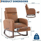 Fauteuil à bascule pour chambre d'enfant avec repose-pieds, fauteuil de lecture moderne en PU avec dossier haut, pour salon, chambre à coucher