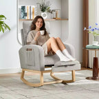 Fauteuil à bascule pour chambre d'enfant avec repose-pieds, fauteuil de lecture moderne en PU avec dossier haut, pour salon, chambre à coucher