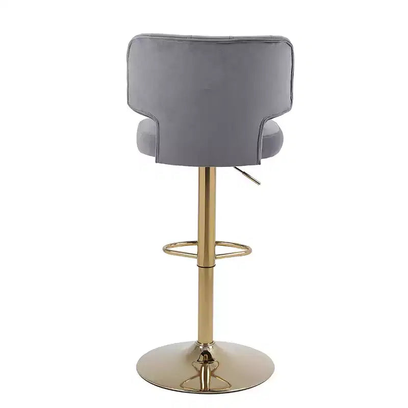 2 tabourets de bar modernes à hauteur de comptoir avec dossier, rembourrés, pivotants et réglables pour îlot de cuisine et restaurant, couleur émeraude.