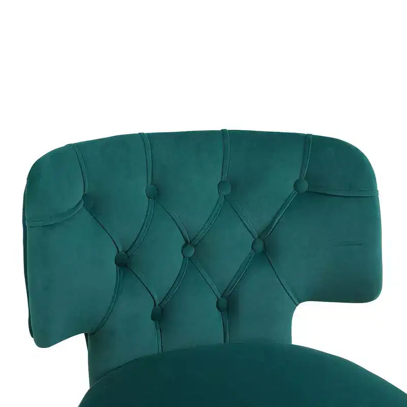2 tabourets de bar modernes à hauteur de comptoir avec dossier, rembourrés, pivotants et réglables pour îlot de cuisine et restaurant, couleur émeraude.