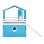 Lit mezzanine complet Acekool - Design cabane avec rangements et tour de tente