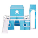 Lit mezzanine complet Acekool - Design cabane avec rangements et tour de tente