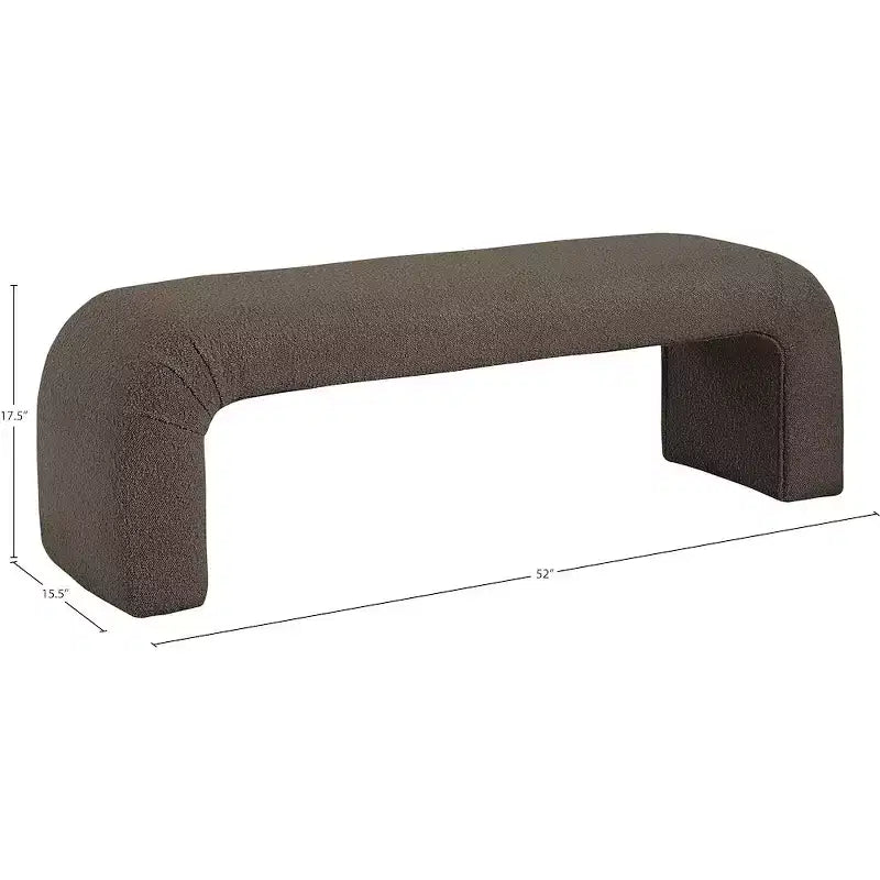 Meridian Furniture, Banc Niagara en tissu Boucle
