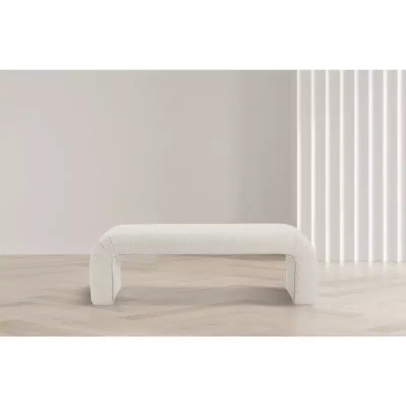 Meridian Furniture, Banc Niagara en tissu Boucle
