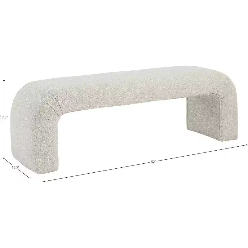 Meridian Furniture, Banc Niagara en tissu Boucle
