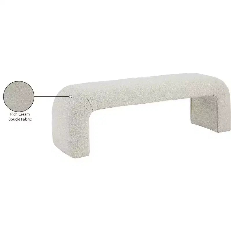 Meridian Furniture, Banc Niagara en tissu Boucle