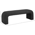 Meridian Furniture, Banc Niagara en tissu Boucle