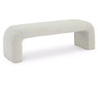 Meridian Furniture, Banc Niagara en tissu Boucle