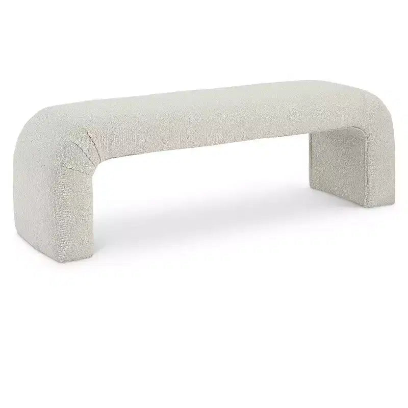 Meridian Furniture, Banc Niagara en tissu Boucle