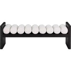Meridian Furniture, Banc Waverly en tissu bouclé