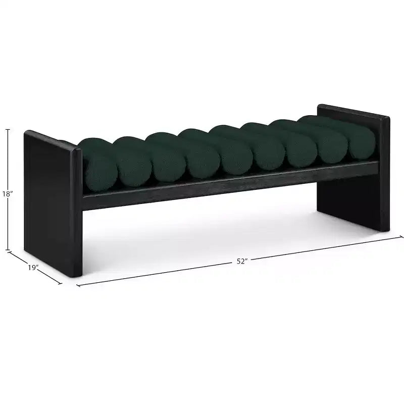 Meridian Furniture, Banc Waverly en tissu bouclé