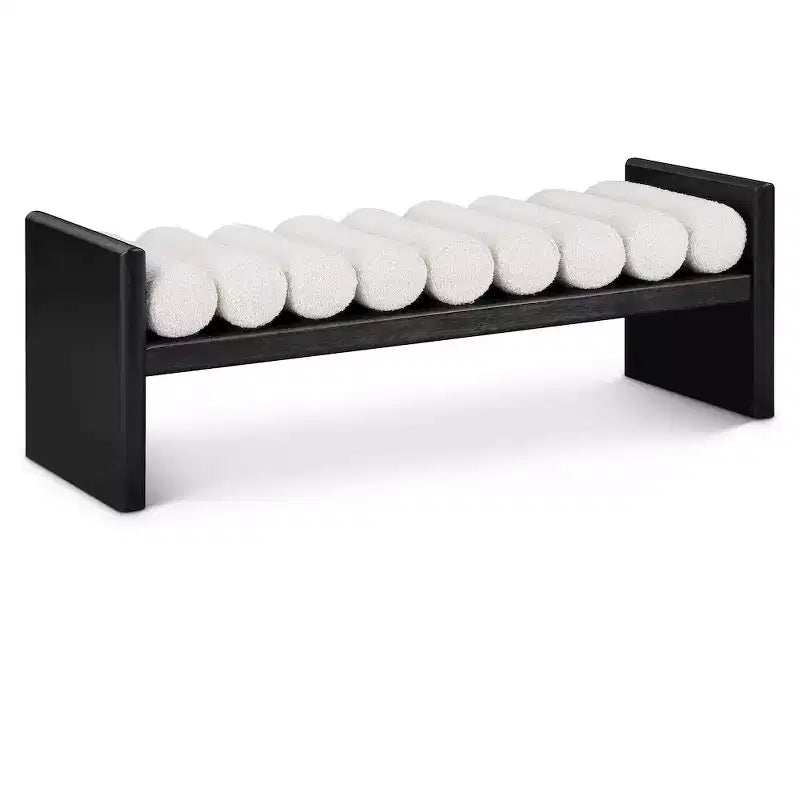 Meridian Furniture, Banc Waverly en tissu bouclé