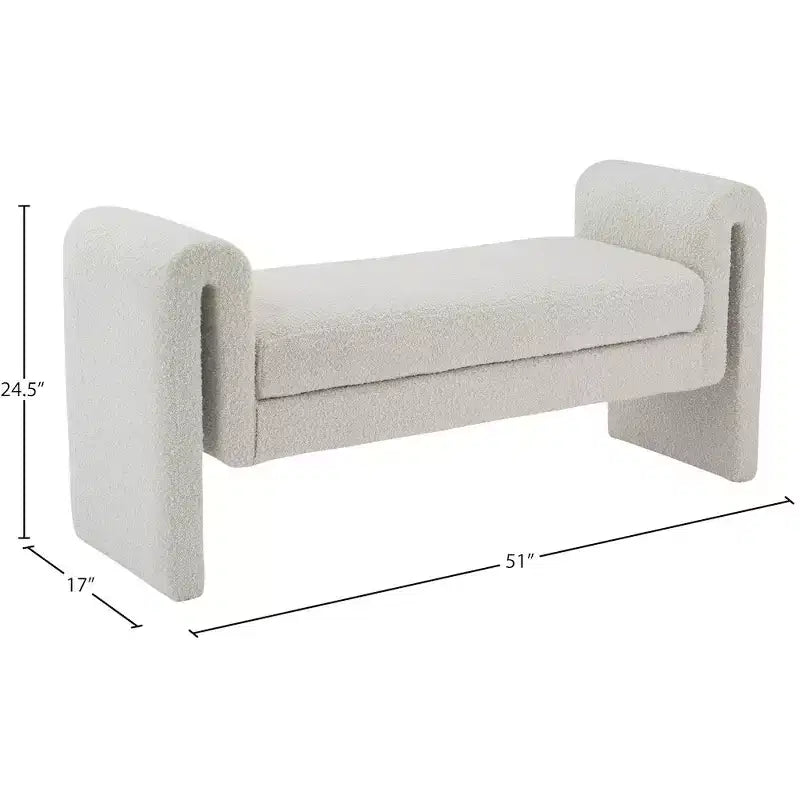Meridian Furniture, Banc en tissu bouclé Stylus