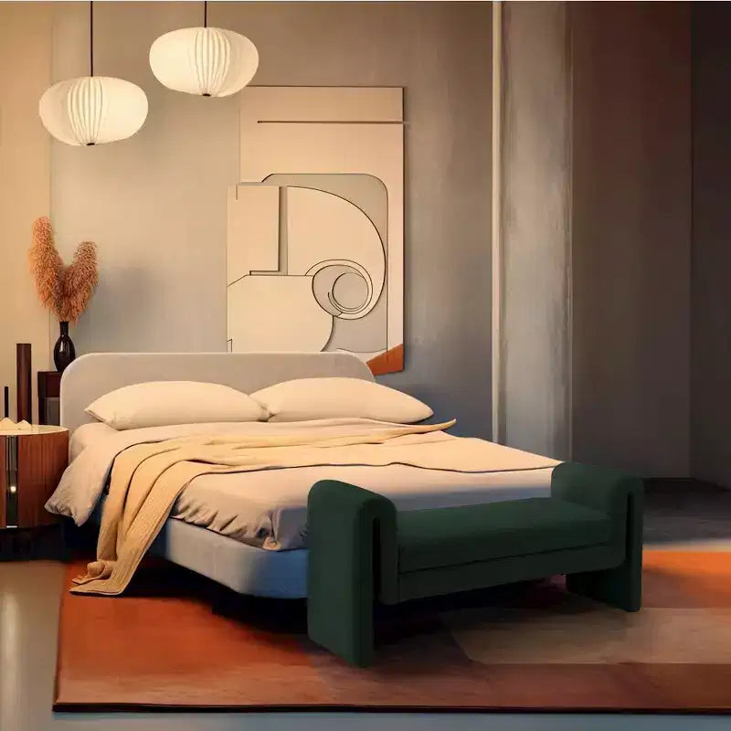Meridian Furniture, Banc en tissu bouclé Stylus