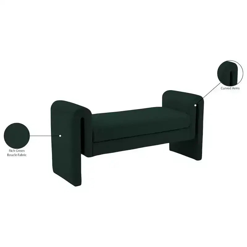 Meridian Furniture, Banc en tissu bouclé Stylus