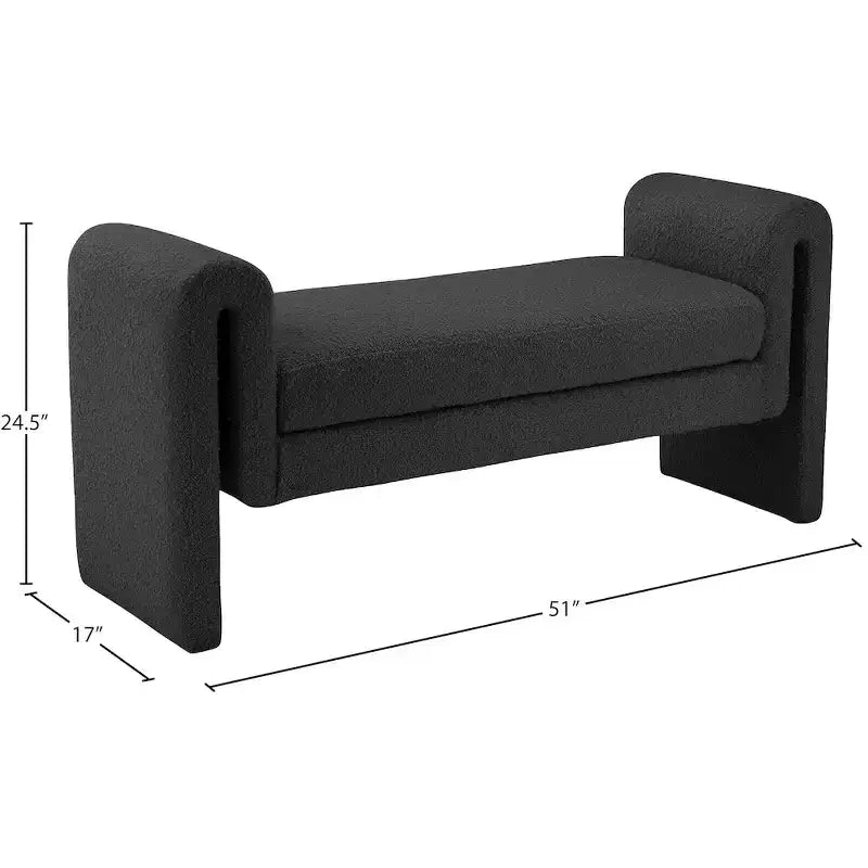 Meridian Furniture, Banc en tissu bouclé Stylus