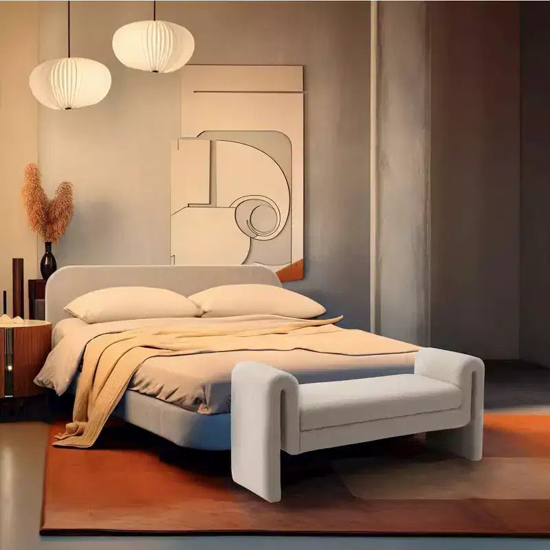 Meridian Furniture, Banc en tissu bouclé Stylus