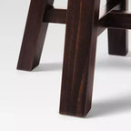 Table d'appoint ronde de 18 pouces en bois massif style ferme moderne