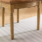 CLIHOME Lot de 2 Chaises d'appoint de style français à cadre en bois massif et peinture antique, Chaises de salle à manger en cuir artificiel PU