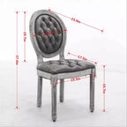 CLIHOME Lot de 2 Chaises d'appoint de style français à cadre en bois massif et peinture antique, Chaises de salle à manger en cuir artificiel PU