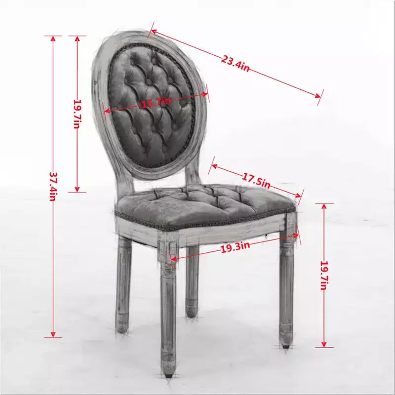 CLIHOME Lot de 2 Chaises d'appoint de style français à cadre en bois massif et peinture antique, Chaises de salle à manger en cuir artificiel PU