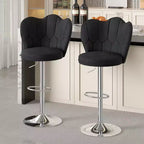 Tabourets de bar en velours VECELO, lot de 2/4, tabourets de bar réglables avec dossier, tabourets de comptoir sans accoudoirs, chaises de bar pivotantes pour pub ou îlot de cuisine