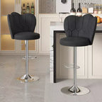 Tabourets de bar en velours VECELO, lot de 2/4, tabourets de bar réglables avec dossier, tabourets de comptoir sans accoudoirs, chaises de bar pivotantes pour pub ou îlot de cuisine