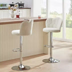 Tabourets de bar en velours VECELO, lot de 2/4, tabourets de bar réglables avec dossier, tabourets de comptoir sans accoudoirs, chaises de bar pivotantes pour pub ou îlot de cuisine