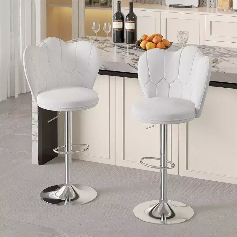 Tabourets de bar en velours VECELO, lot de 2/4, tabourets de bar réglables avec dossier, tabourets de comptoir sans accoudoirs, chaises de bar pivotantes pour pub ou îlot de cuisine