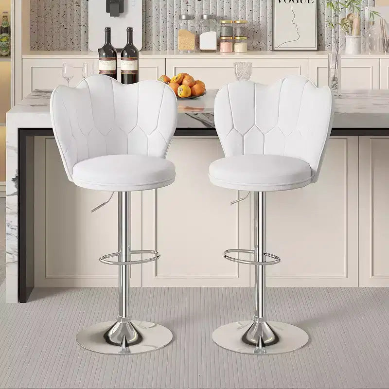 Tabourets de bar en velours VECELO, lot de 2/4, tabourets de bar réglables avec dossier, tabourets de comptoir sans accoudoirs, chaises de bar pivotantes pour pub ou îlot de cuisine