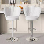 Tabourets de bar en velours VECELO, lot de 2/4, tabourets de bar réglables avec dossier, tabourets de comptoir sans accoudoirs, chaises de bar pivotantes pour pub ou îlot de cuisine