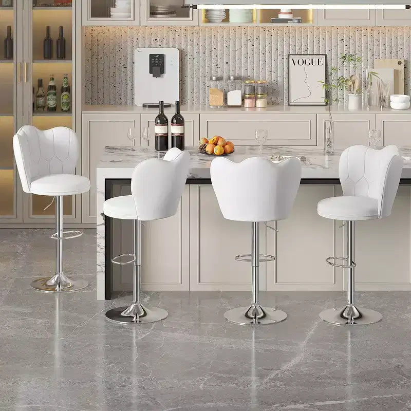 Tabourets de bar en velours VECELO, lot de 2/4, tabourets de bar réglables avec dossier, tabourets de comptoir sans accoudoirs, chaises de bar pivotantes pour pub ou îlot de cuisine