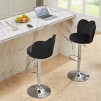 Tabourets de bar en velours VECELO, lot de 2/4, tabourets de bar réglables avec dossier, tabourets de comptoir sans accoudoirs, chaises de bar pivotantes pour pub ou îlot de cuisine