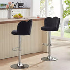 Tabourets de bar en velours VECELO, lot de 2/4, tabourets de bar réglables avec dossier, tabourets de comptoir sans accoudoirs, chaises de bar pivotantes pour pub ou îlot de cuisine